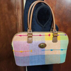 Vintage Antigua Pro Cuero Guatemala Woven Artisan/Leather Accent Shoulder Purse.